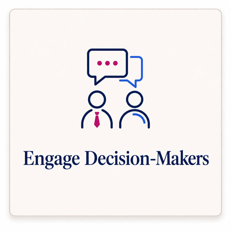 Engage decision-makers Reach relevant commercial decision-makers through structured telephone and email engagement.